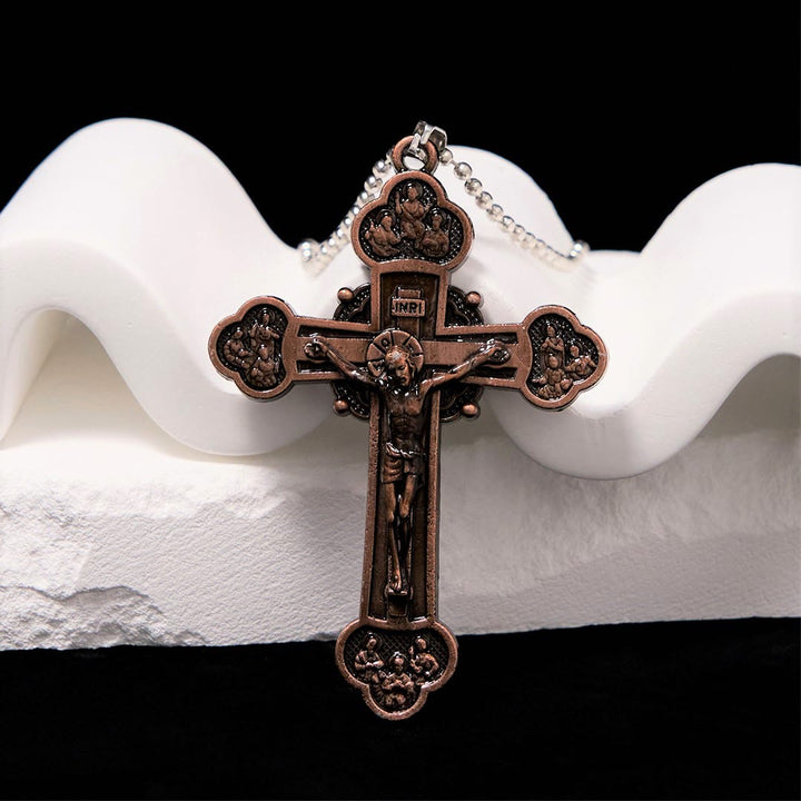 Classic Style Multicolor Craft Alloy Crucifix Faith Pendant Necklace