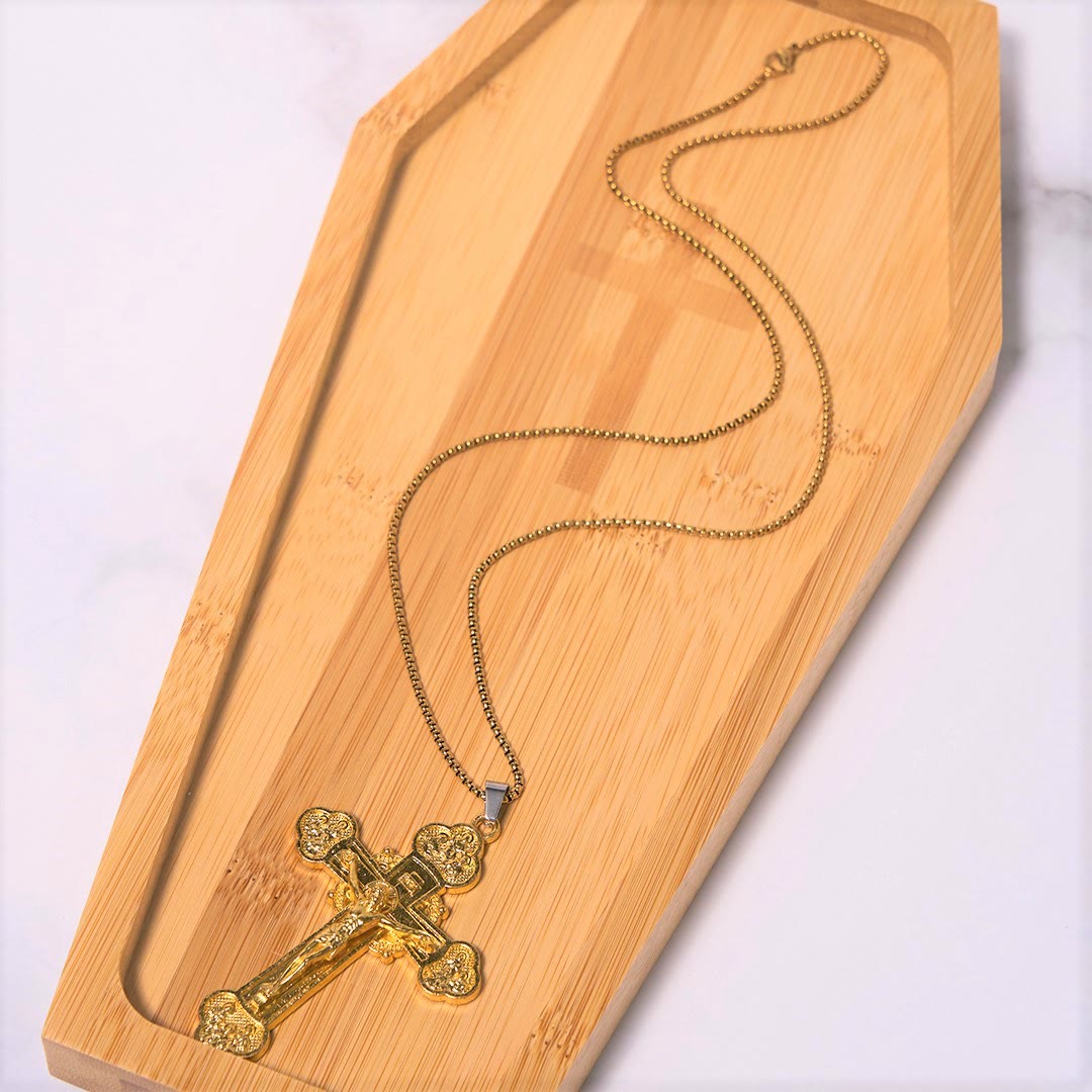 Classic Style Multicolor Craft Alloy Crucifix Faith Pendant Necklace