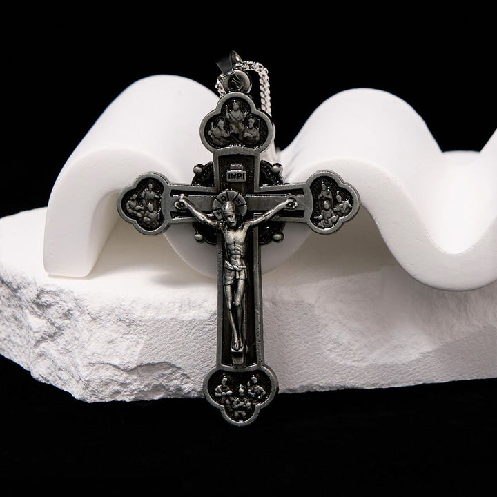 Classic Style Multicolor Craft Alloy Crucifix Faith Pendant Necklace