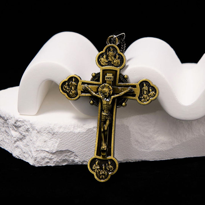 Classic Style Multicolor Craft Alloy Crucifix Faith Pendant Necklace