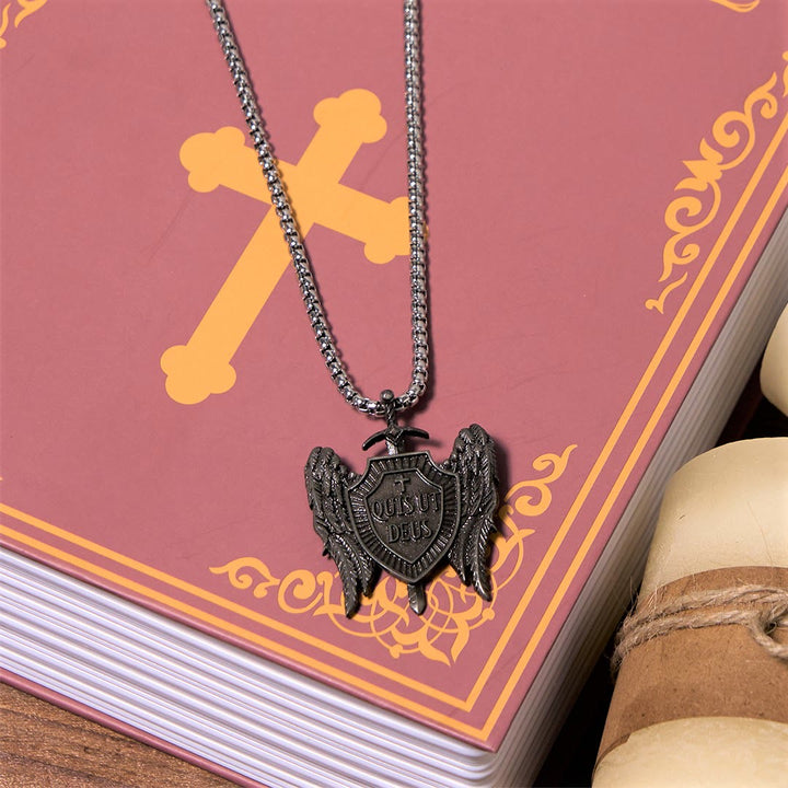 Guardian Angel Quis Ut Deus Collection Shield of Faith Necklace