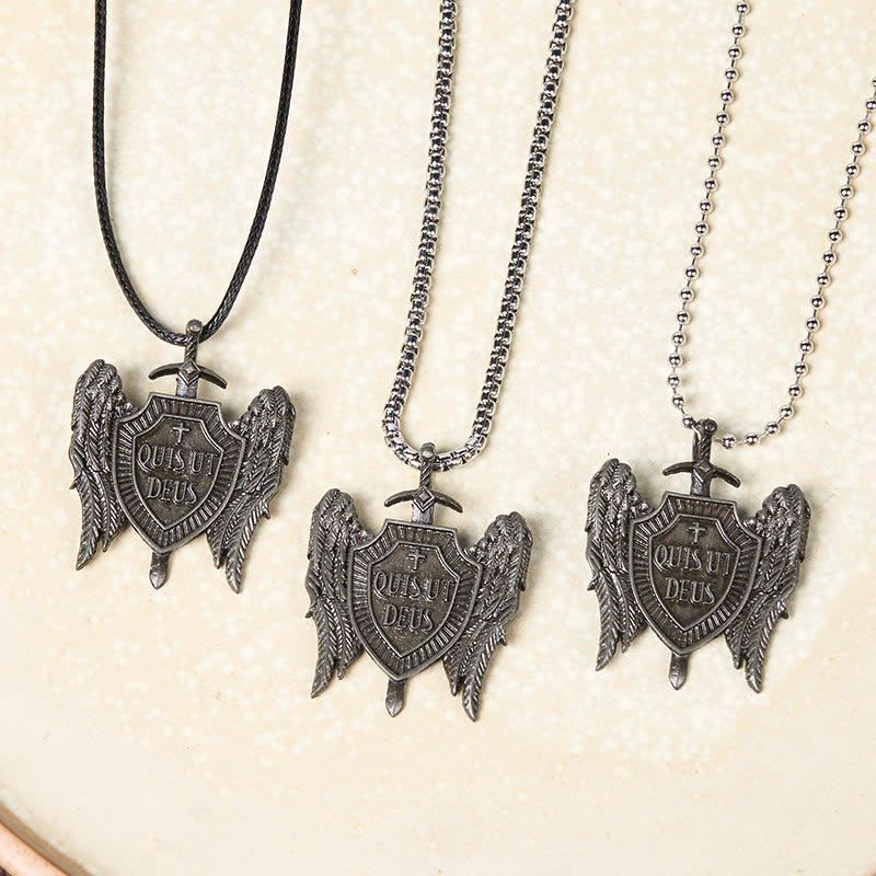 Guardian Angel Quis Ut Deus Collection Shield of Faith Necklace