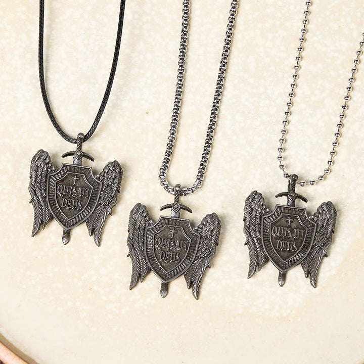 Guardian Angel Quis Ut Deus Collection Shield of Faith Necklace