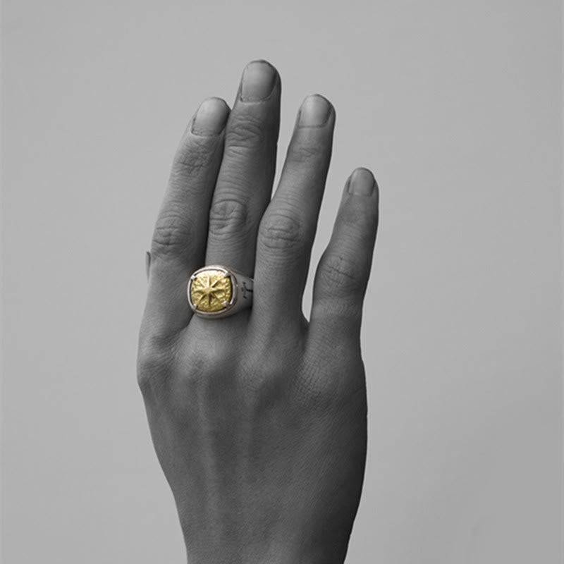 Classic Style Star of Bethlehem Cross Sacred Blessing Ring