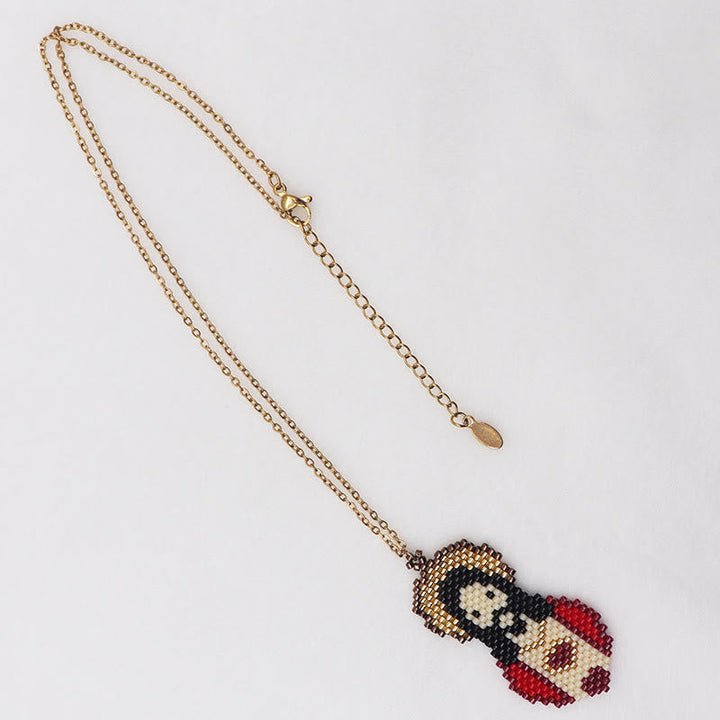 Colored Style Cartoon Saints Beaded Charming Faith Inspired Necklace