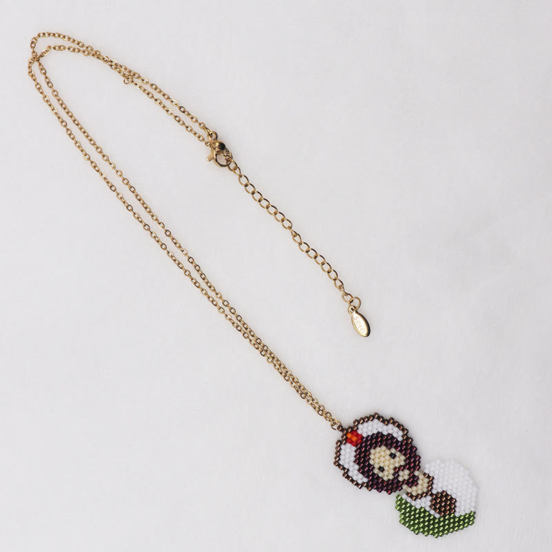 Colored Style Cartoon Saints Beaded Charming Faith Inspired Necklace