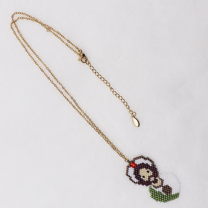 Colored Style Cartoon Saints Beaded Charming Faith Inspired Necklace