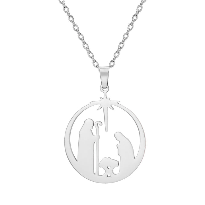 Modern Style Unique Star of Bethlehem Nativity Scene Jesus Sacred Faith Necklace