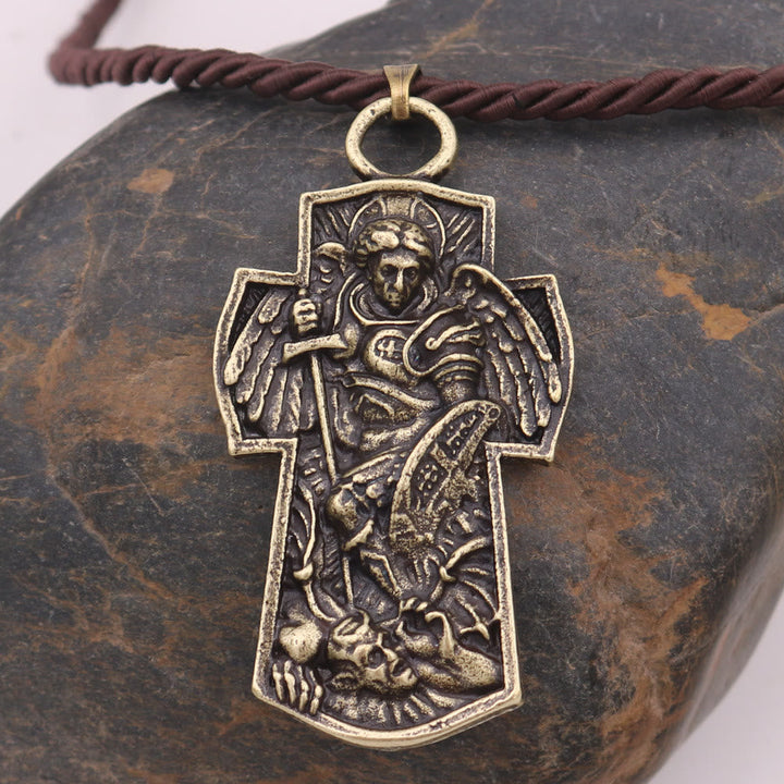 St. Michael the Archangel Protect Us Medal Titanium Pendant Necklace