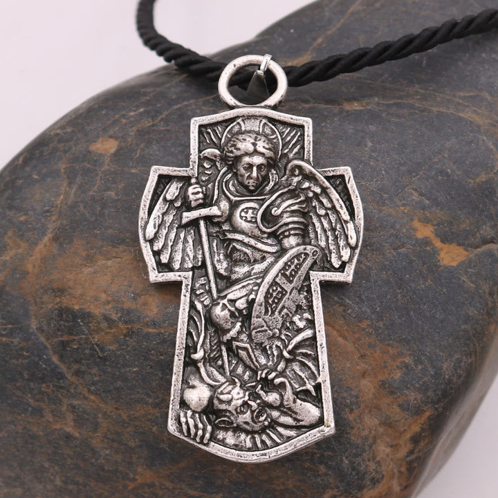 St. Michael the Archangel Protect Us Medal Titanium Pendant Necklace