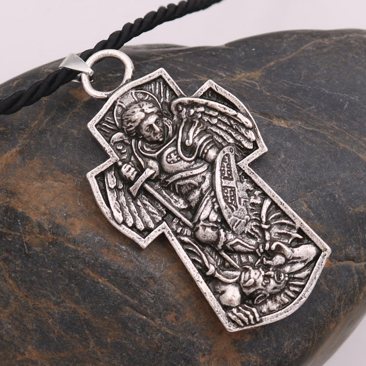 St. Michael the Archangel Protect Us Medal Titanium Pendant Necklace
