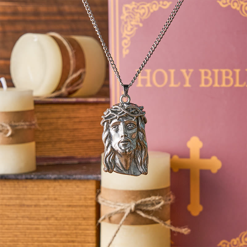 Realistic Style Crown of Thorns Jesus Blessed Faith Pendant Necklace