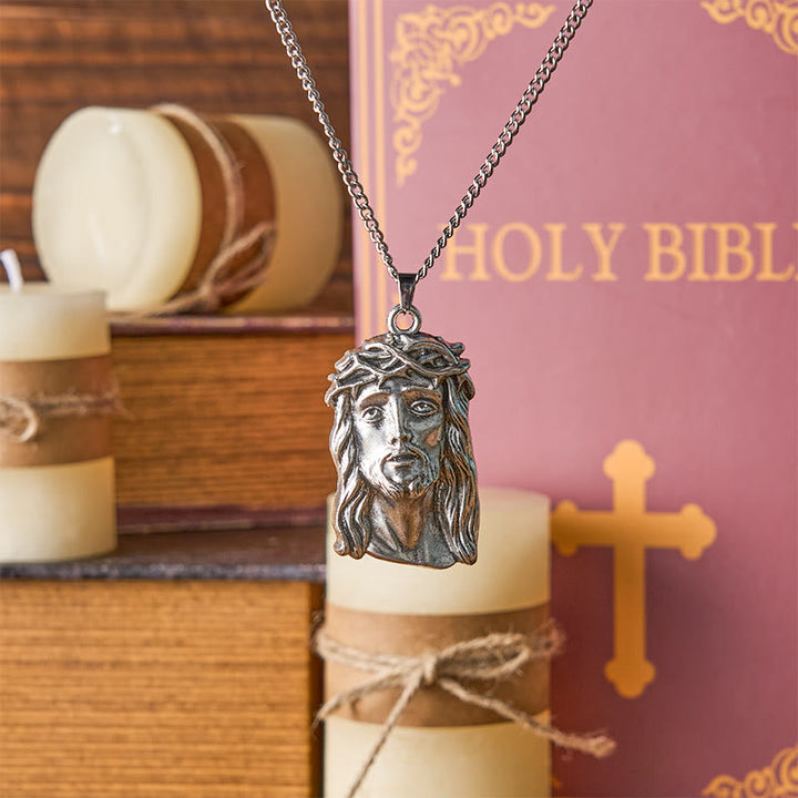 Realistic Style Crown of Thorns Jesus Blessed Faith Pendant Necklace