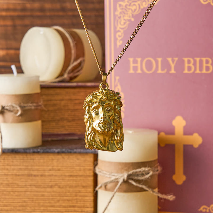 Realistic Style Crown of Thorns Jesus Blessed Faith Pendant Necklace