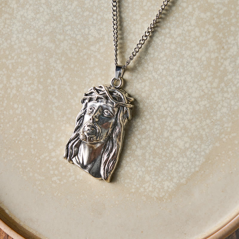 Realistic Style Crown of Thorns Jesus Blessed Faith Pendant Necklace