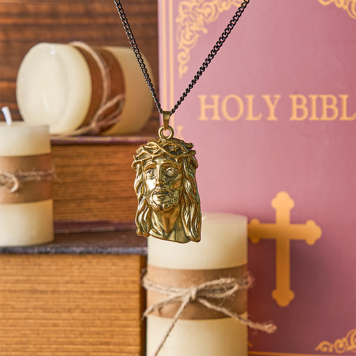 Realistic Style Crown of Thorns Jesus Blessed Faith Pendant Necklace
