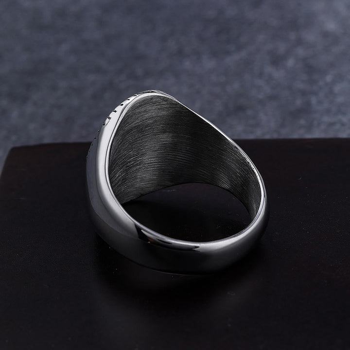 Retro Style Simple Crucifix Protection & Strength Titanium Ring