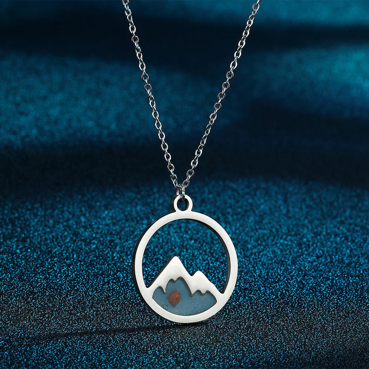 Modern Style Mountain Mustard Seed Faith Pendant Necklace
