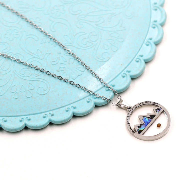 Classic Style Mustard Seed With Faith All Things Are Possible Pendant Necklace
