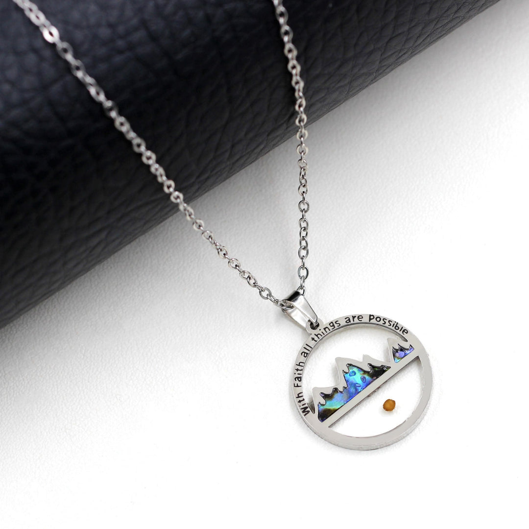 Classic Style Mustard Seed With Faith All Things Are Possible Pendant Necklace