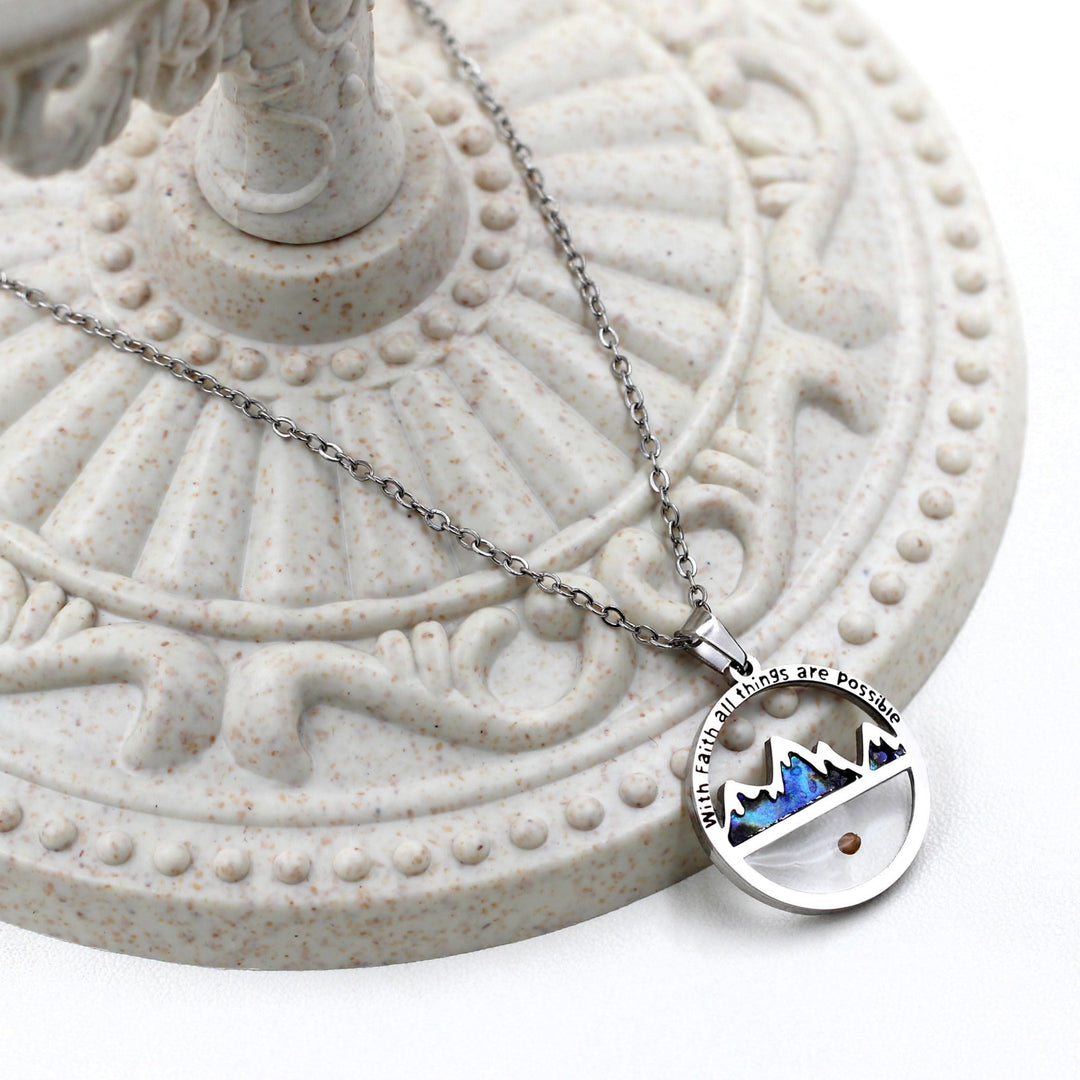 Classic Style Mustard Seed With Faith All Things Are Possible Pendant Necklace