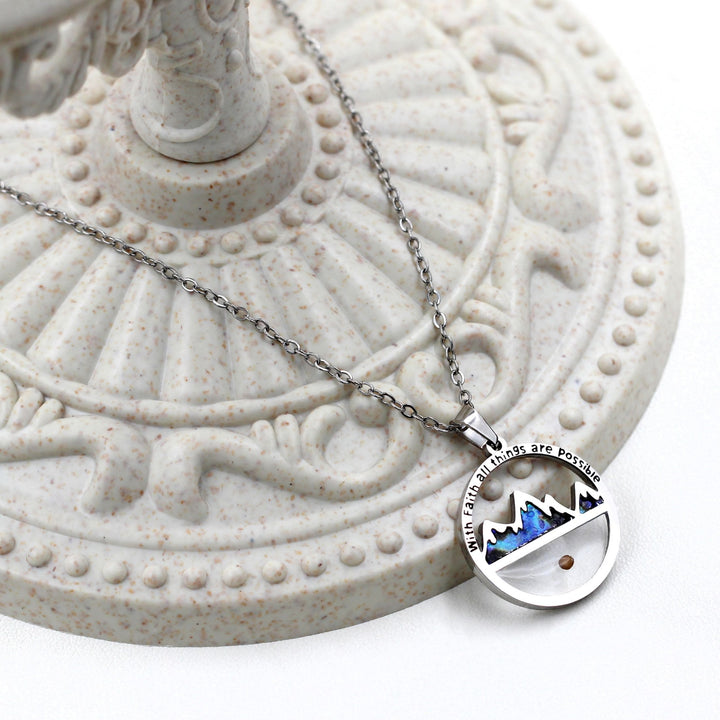 Classic Style Mustard Seed With Faith All Things Are Possible Pendant Necklace