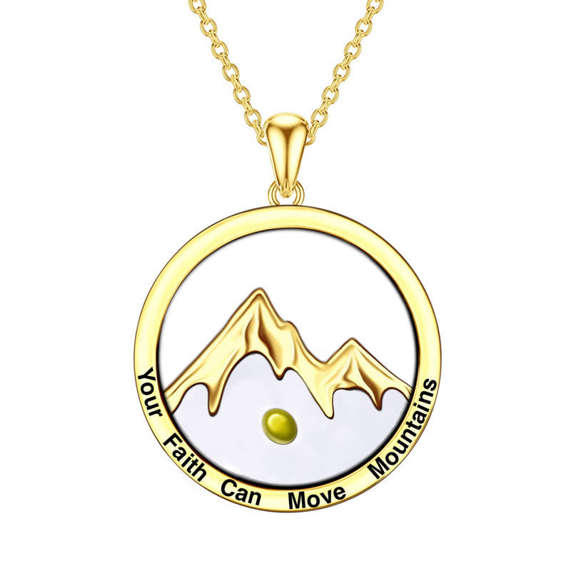 Modern Style Mustard Seed Mountain Faith Pendant Necklace