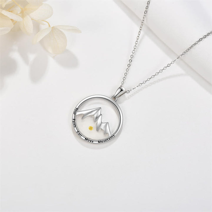 Modern Style Mustard Seed Mountain Faith Pendant Necklace