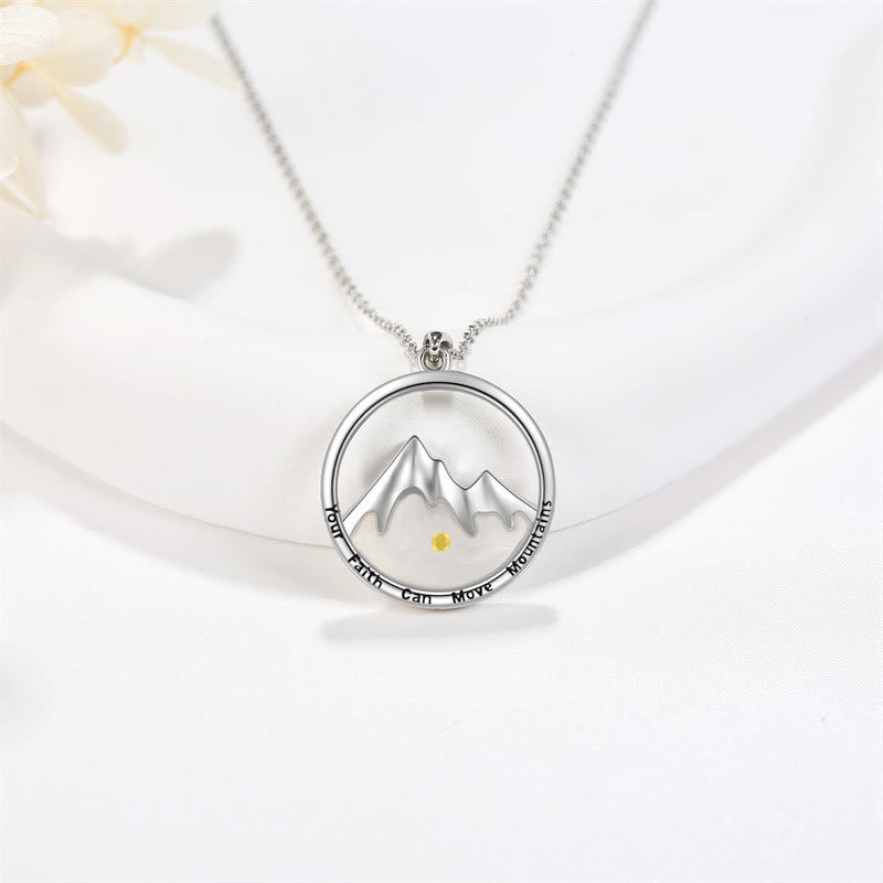 Modern Style Mustard Seed Mountain Faith Pendant Necklace