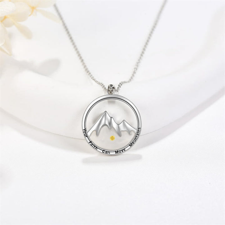 Modern Style Mustard Seed Mountain Faith Pendant Necklace