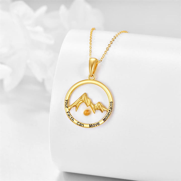 Modern Style Mustard Seed Mountain Faith Pendant Necklace
