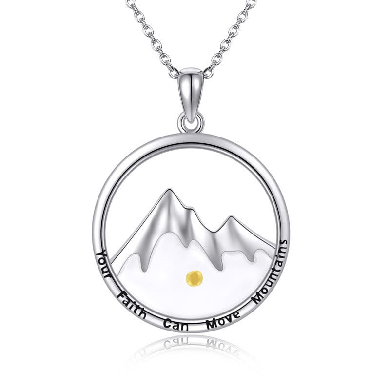 Modern Style Mustard Seed Mountain Faith Pendant Necklace