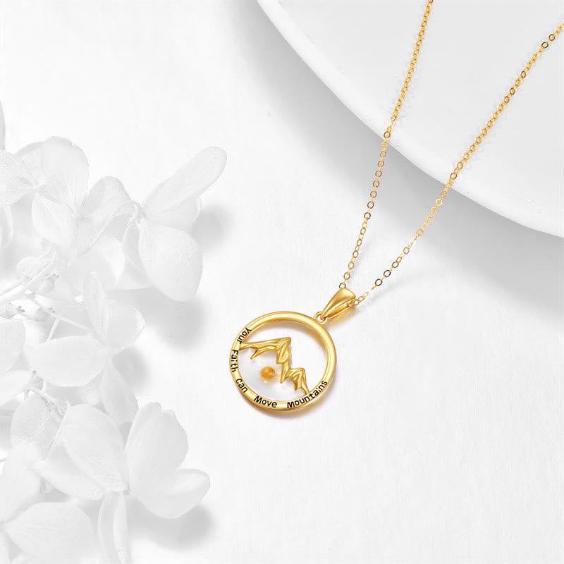 Modern Style Mustard Seed Mountain Faith Pendant Necklace