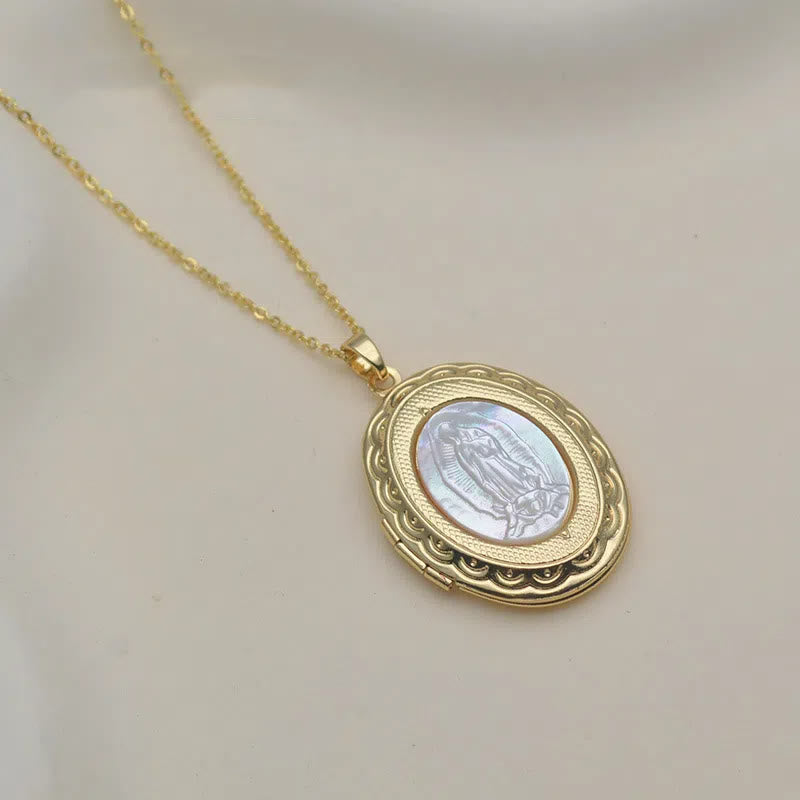 Classic Style Our Lady of Guadalupe Locket Pendant Necklace