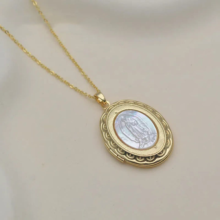 Classic Style Our Lady of Guadalupe Locket Pendant Necklace