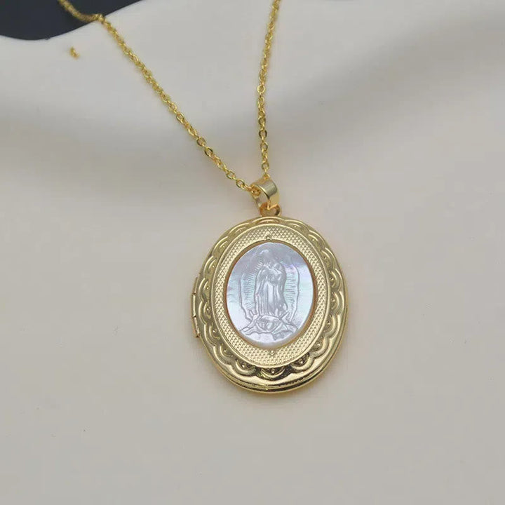 Classic Style Our Lady of Guadalupe Locket Pendant Necklace