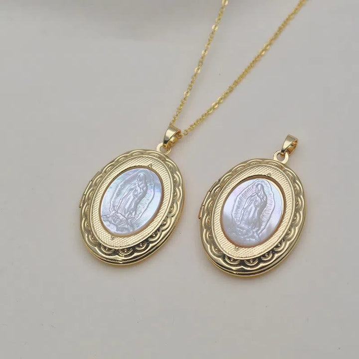 Classic Style Our Lady of Guadalupe Locket Pendant Necklace