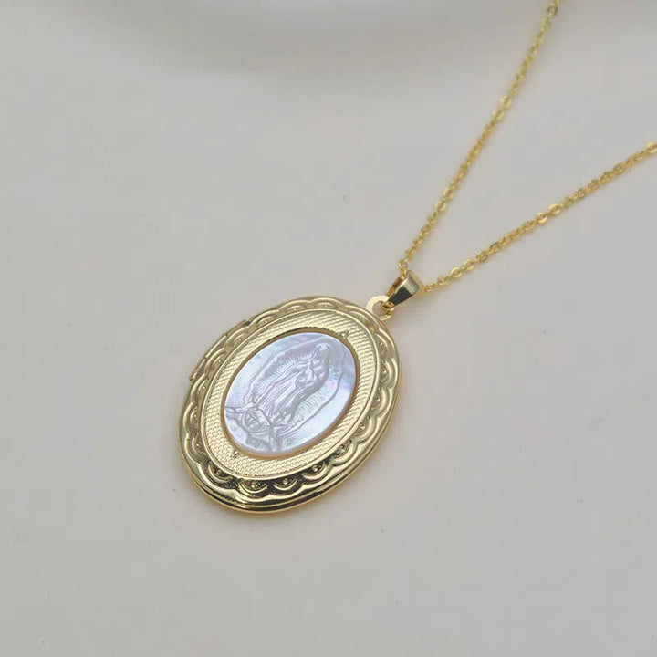 Classic Style Our Lady of Guadalupe Locket Pendant Necklace
