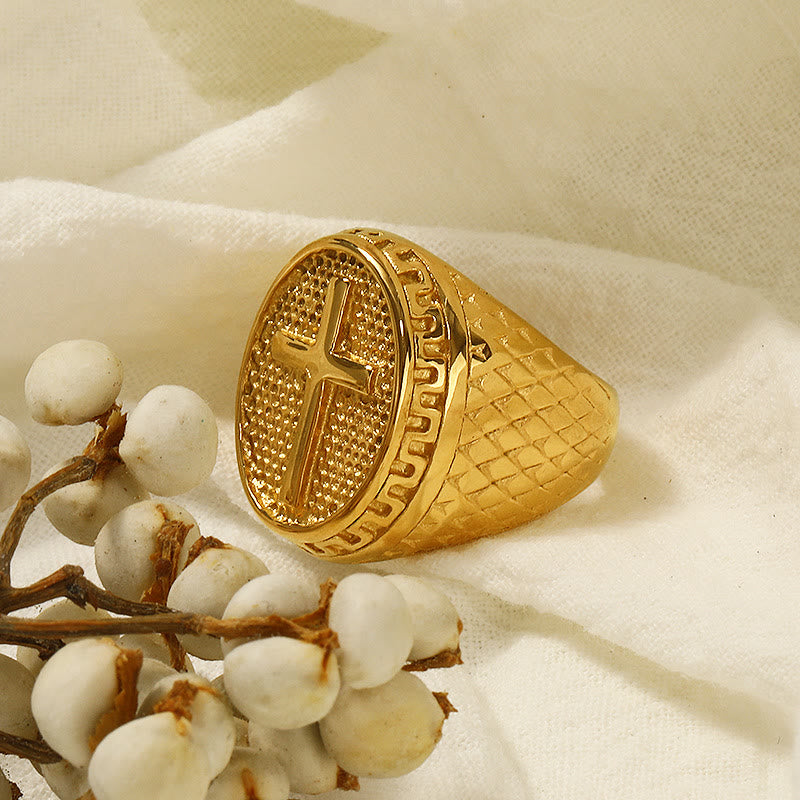 Classic Style Unique Cross Devine Faith Ring