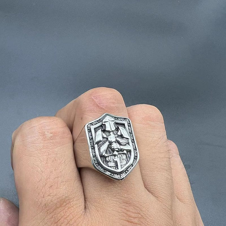 Classic Style Crusades Shield Sacred Protection Ring