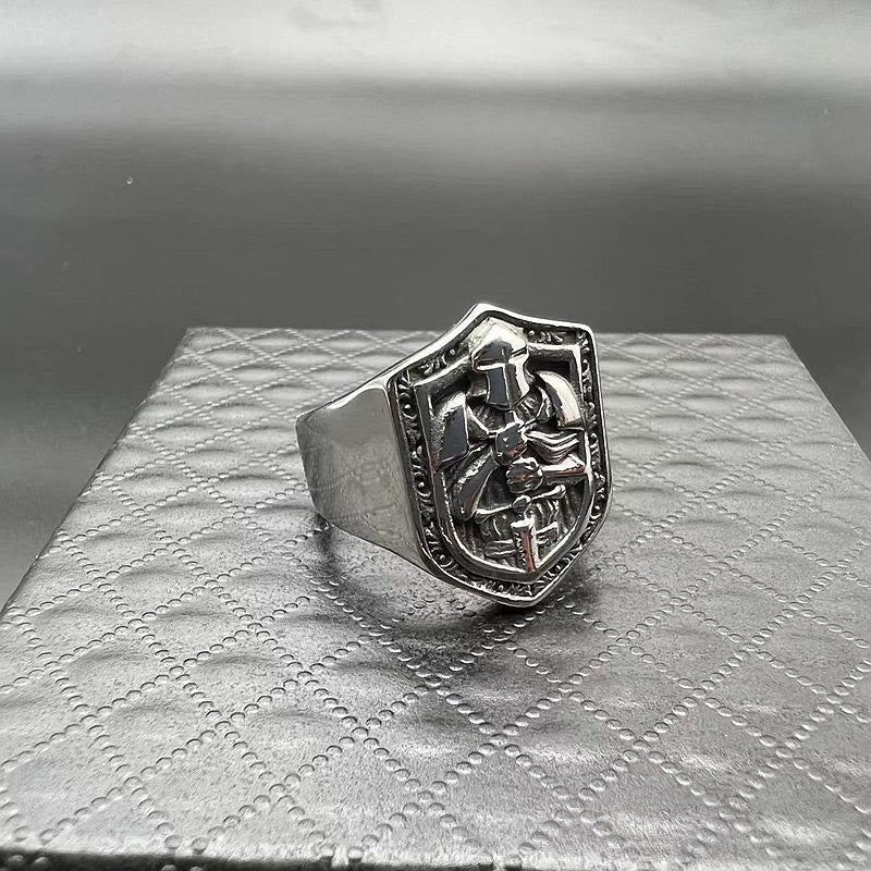 Classic Style Crusades Shield Sacred Protection Ring