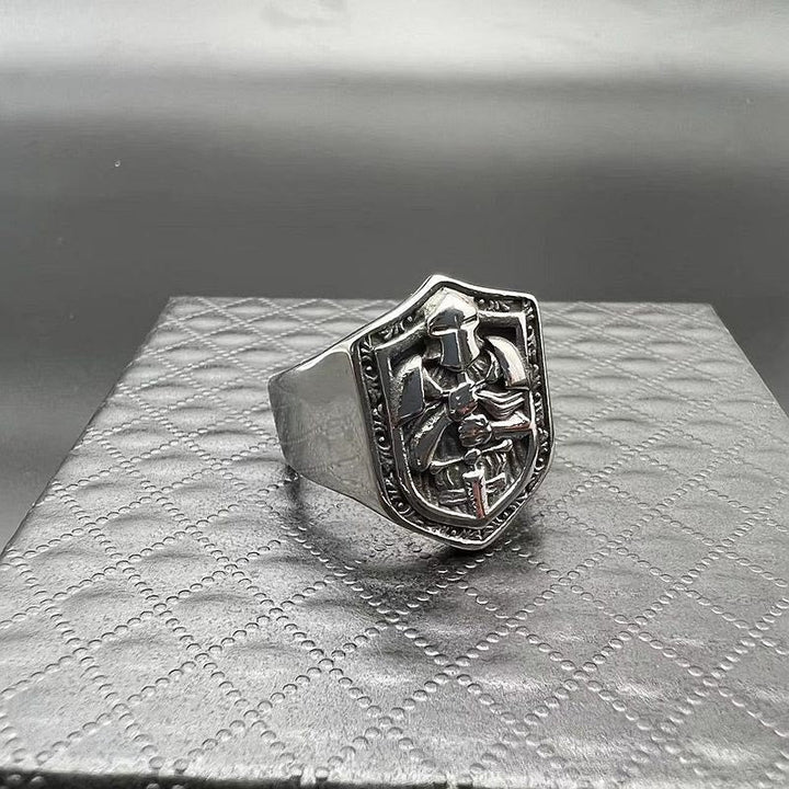 Classic Style Crusades Shield Sacred Protection Ring