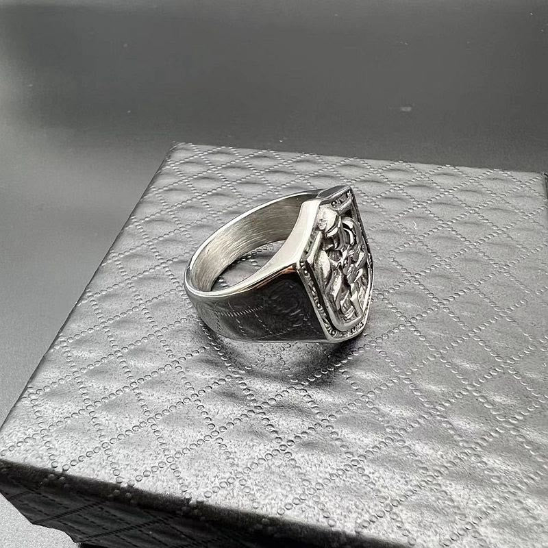 Classic Style Crusades Shield Sacred Protection Ring