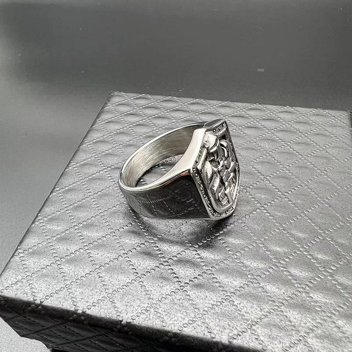 Classic Style Crusades Shield Sacred Protection Ring