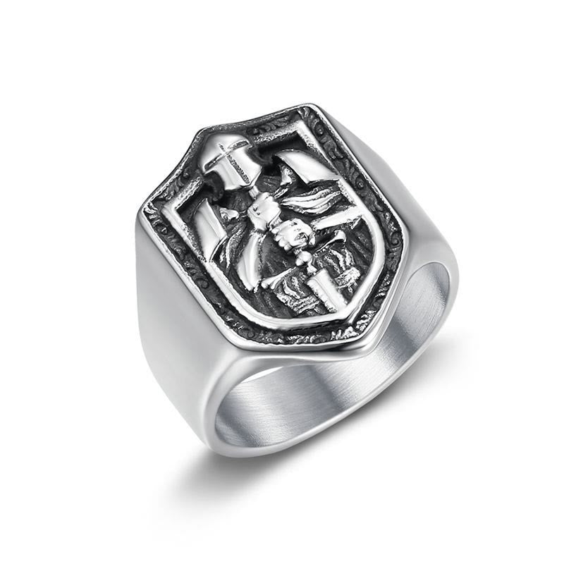 Classic Style Crusades Shield Sacred Protection Ring
