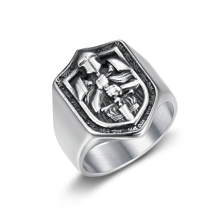 Classic Style Crusades Shield Sacred Protection Ring