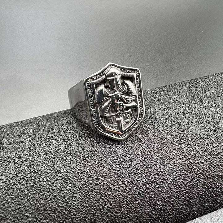 Classic Style Crusades Shield Sacred Protection Ring