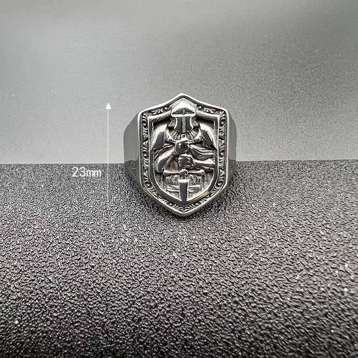 Classic Style Crusades Shield Sacred Protection Ring