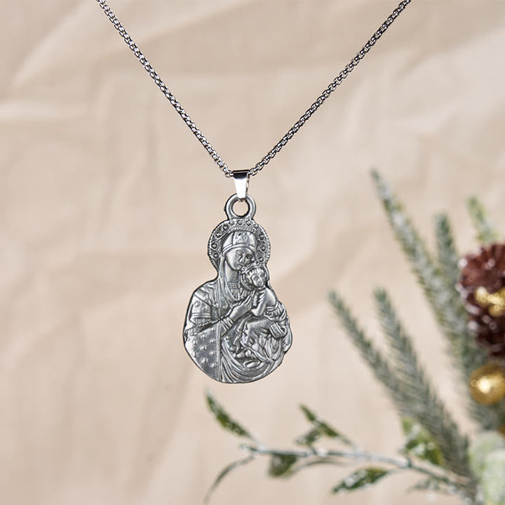 Classic Style Madonna And Child Faith Symbol Pendant Necklace