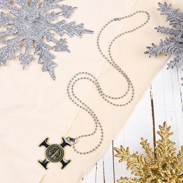 Classic Style Saint Benedict Cross Protection Pendant Necklace